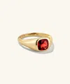 Mejuri Jude Pinky Signet Ring In Red