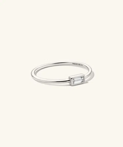 Mejuri Lab Grown Diamond Baguette Stacker Ring In White