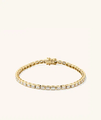 Mejuri Lab Grown Diamond Emerald Cut Bezel Tennis Bracelet In White