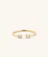 Mejuri Lab Grown Diamond Emerald Cut Open Ring In White