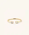 Mejuri Lab Grown Diamond Emerald Cut Open Ring In White