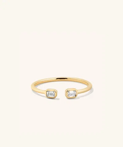 Mejuri Lab Grown Diamond Emerald Cut Open Ring In White