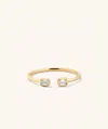 Mejuri Lab Grown Diamond Emerald Cut Open Ring In Yellow