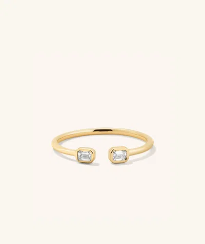Mejuri Lab Grown Diamond Emerald Cut Open Ring In White