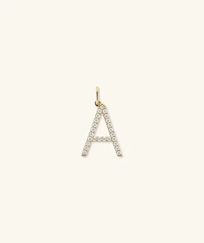 Mejuri Lab Grown Diamond Oversized Letter Charm In White