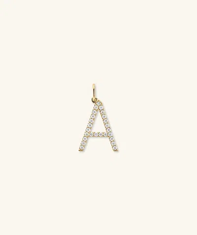 Mejuri Lab Grown Diamond Oversized Letter Charm In Gold