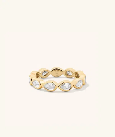 Mejuri Lab Grown Diamond Pear Cut Bezel Eternity Band In White