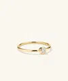 Mejuri Round Gemstone Stacker Ring White Topaz In Yellow