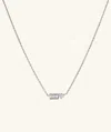 Mejuri Lab Grown Sapphire Baguette Round Necklace In White