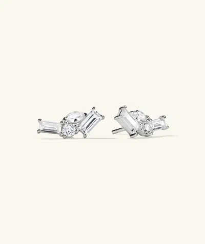 Mejuri Lab Grown Sapphire Bold Climber Studs Silver