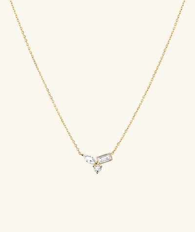 Mejuri Lab Grown Sapphire Cluster Necklace In White