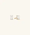 Mejuri Lab Grown Sapphire Emerald Cut Studs In Vermeil