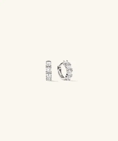 Mejuri Lab Grown Sapphire Huggie Silver