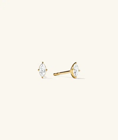 Mejuri Lab Grown Sapphire Marquise Cut Studs In Vermeil