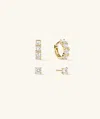 Mejuri Lab Grown Sapphire Studs And Hoops Bundle