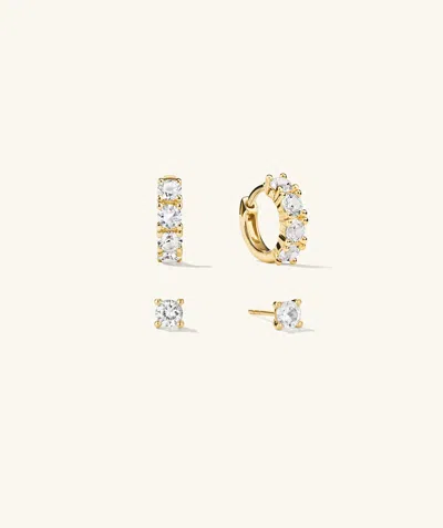 Mejuri Lab Grown Sapphire Studs And Hoops Bundle