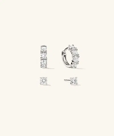 Mejuri Lab Grown Sapphire Studs And Hoops Bundle