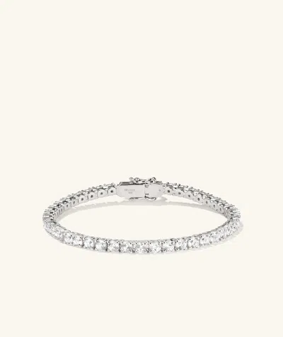 Mejuri Lab Grown Sapphire Tennis Bracelet In White