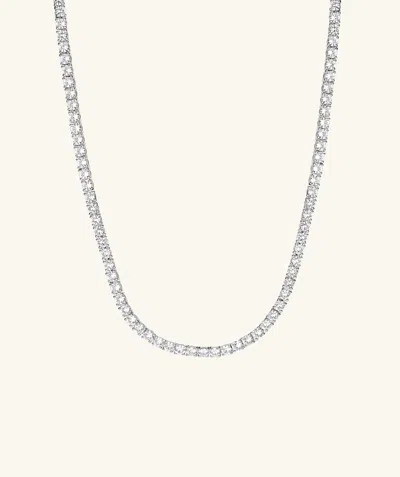 Mejuri Lab Grown Sapphire Tennis Necklace In Metallic