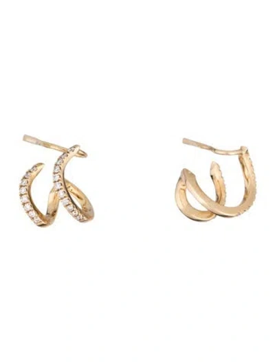 Pre-owned Mejuri Lab-grown Diamond Tennis Double Hoop Earrings In Multicolor