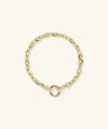 Mejuri Large Square Oval Chain Charm Bracelet In Yellow