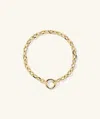 Mejuri Large Square Oval Chain Charm Bracelet In Yellow