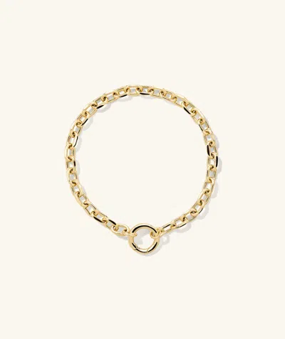Mejuri Large Square Oval Chain Charm Bracelet In Gold
