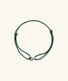 Mejuri Linked Cord Bracelet Green Silver In Silver