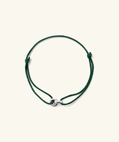 Mejuri Linked Cord Bracelet Green Silver