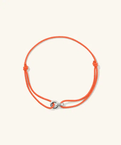 Mejuri Linked Cord Bracelet Orange Silver In Metallic