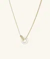 Mejuri Linked Pavé Diamond Pearl Necklace In White