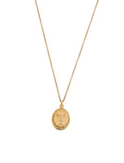 Pre-owned Mejuri Lion Tarot Card Pendant Necklace, 19.75" In Multi