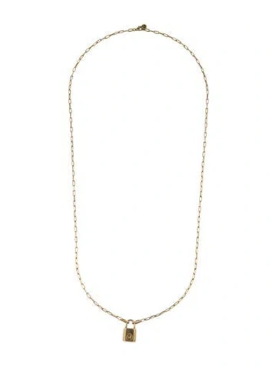 Pre-owned Mejuri Lock Pendant Necklace, 27" In Multi