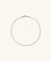 Mejuri Micro Pearl Anklet In White