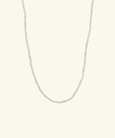 Mejuri Micro Pearl Necklace In Metallic