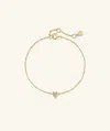 Mejuri Mini Heart Pavé Diamond Bracelet In Yellow