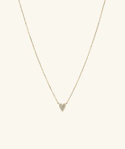 Mejuri Mini Heart Pavé Diamond Necklace In Gold
