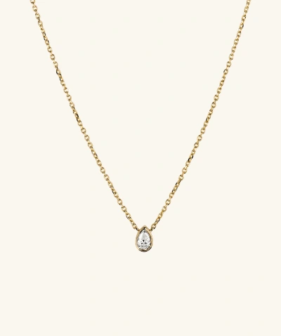 Mejuri Mini Pear Diamond Necklace In Yellow