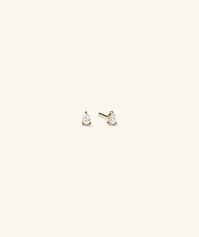 Mejuri Mini Pear Diamond Studs In Yellow