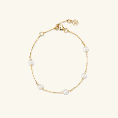 Mejuri Mini Pearl Satellite Bracelet In White