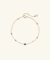Mejuri Multi Gemstone Station Bracelet In Blue