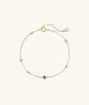 Mejuri Multi Gemstone Station Bracelet In Green