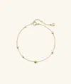 Mejuri Multi Gemstone Station Bracelet In Green