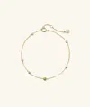 Mejuri Multi Gemstone Station Bracelet In Green