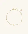Mejuri Multi Gemstone Station Bracelet In Orange