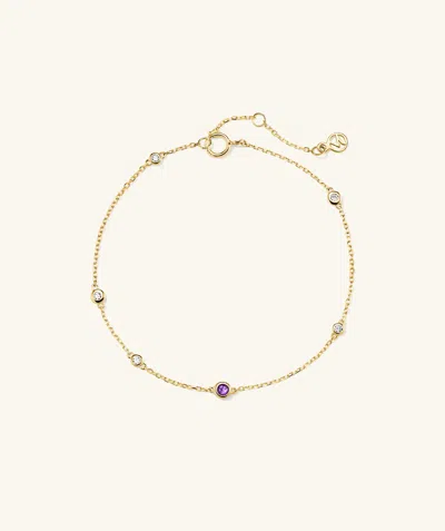 Mejuri Multi Gemstone Station Bracelet In Purple