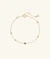 Mejuri Multi Gemstone Station Bracelet In Purple
