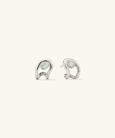 Mejuri Organic Dôme Curve Gemstone Huggies