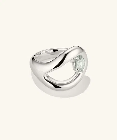 Mejuri Organic Dôme Curve Gemstone Ring In Green