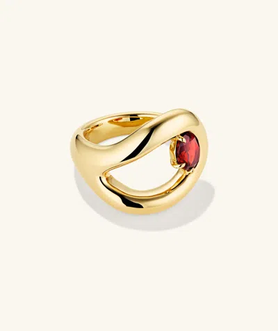 Mejuri Organic Dôme Curve Gemstone Ring In Red